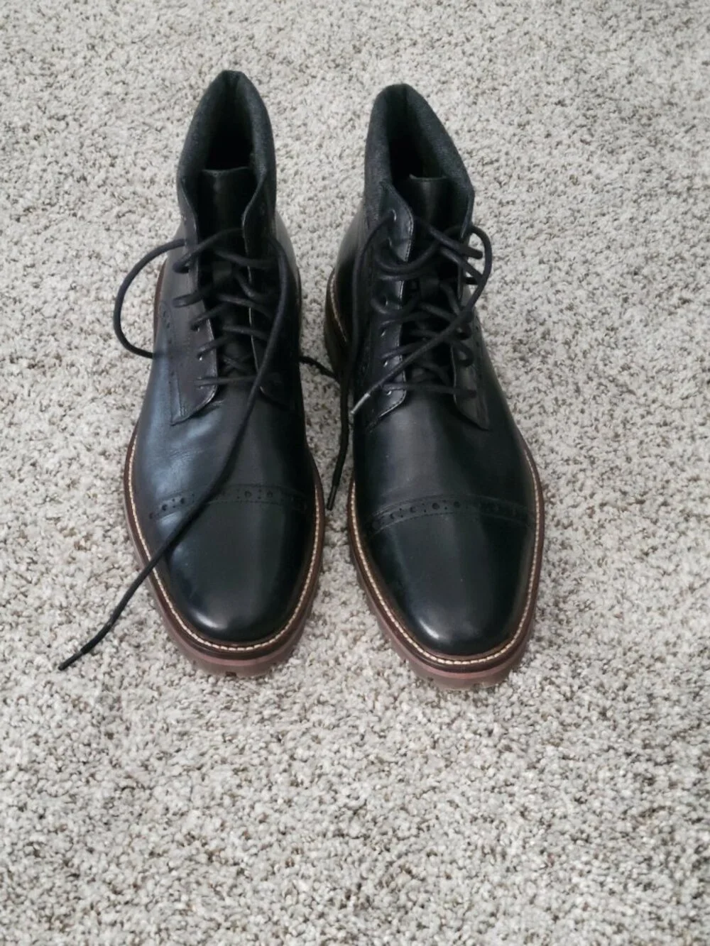 Warfield & Grand Potrero leather lace up boots Black Sz 12 US